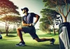 El Calentamiento Pre-Competición de los Golfistas Profesionales Golfista profesional realizando ejercicios de calentamiento antes de la competencia
