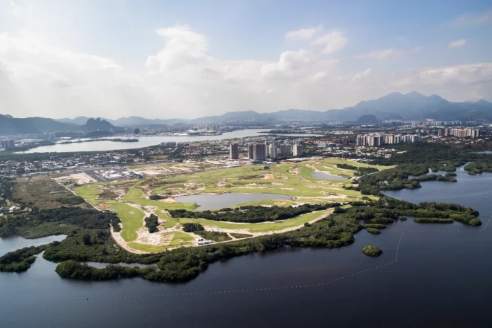 Campo de golf olímpico en Río de Janeiro, sede del regreso del golf a los Juegos Olímpicos en 2016.