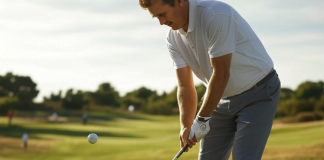 Ejercicios de Precisión: Mejorando tu Aproximación al Green Golfista entrenando la precisión en la aproximación al green con golpes de chip y pitch, usando ayudas visuales y objetivos marcados.