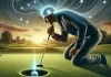 Visualización en el Golf: Entrenamiento Mental para Rendir Mejor Golfista concentrado utilizando la visualización para optimizar su rendimiento.