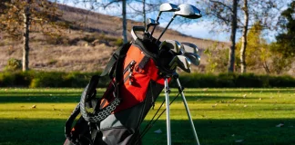 Tipos de Palos de Golf: Guía Completa para Elegir el Adecuado Bolsa de golf con diferentes palos sobre el campo