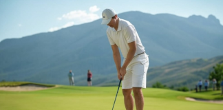 Ejercicios para Mejorar el Putt y Tu Juego Corto Golfista entrenando el putt en el green con ejercicios de alineación, control de distancia y precisión.