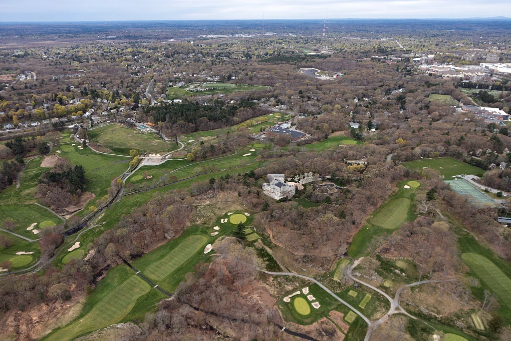Vista aérea de The Country Club en Brookline, sede del U.S. Open 2022 ganado por Matthew Fitzpatrick