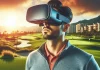Realidad Virtual y Aumentada en el Golf: Innovación y Entrenamiento Golfista utilizando gafas de realidad virtual con un simulador de golf en pantalla.