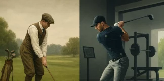 La evolución del entrenamiento en el golf masculino: del swing clásico al atleta moderno Comparación entre un golfista clásico y uno moderno en entornos de entrenamiento distintos